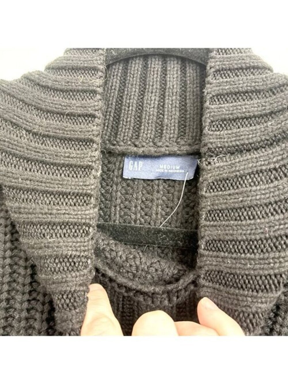 NWT Gap Oversized Mock Neck Ribbed Long Black Sweater - sz Medium - Picture 5 of 12